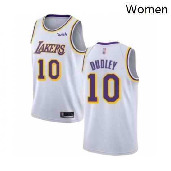 Womens Los Angeles Lakers 10 Jared Dudley Authentic White Basketball Jersey Association Edition